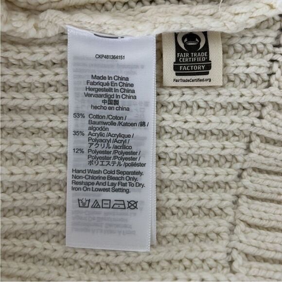 NWOT Madewell Wide Rib Turtleneck Sweater in Antique Cream Size XS - Picture 6 of 12